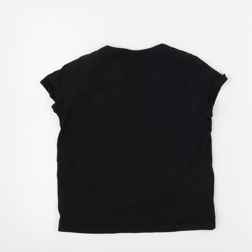 M&Co Girls Black   Basic T-Shirt Size 12 Years