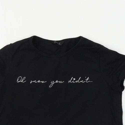 M&Co Girls Black   Basic T-Shirt Size 12 Years
