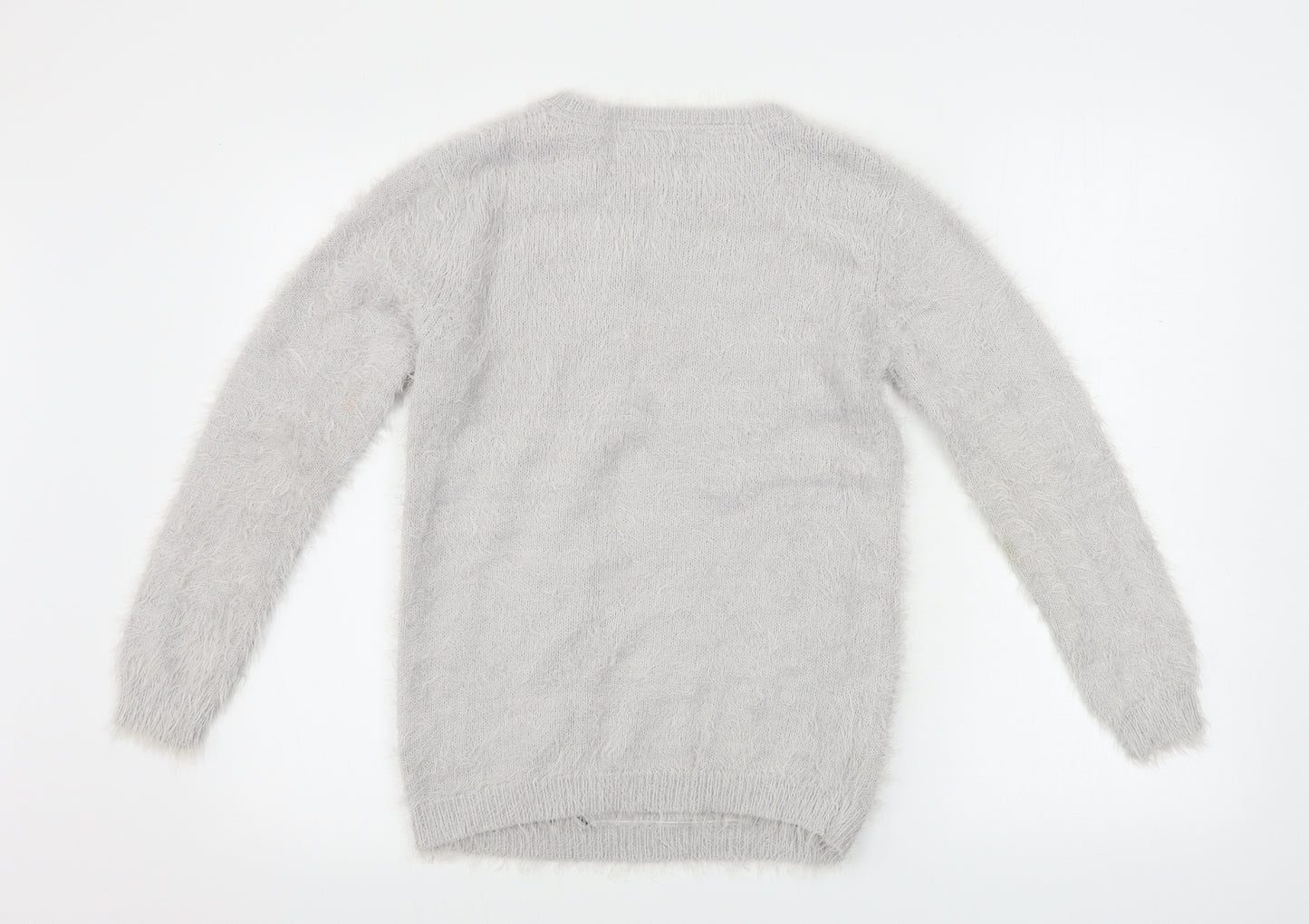 Primark  Girls Grey   Pullover Jumper Size 12-13 Years  - unicorn print