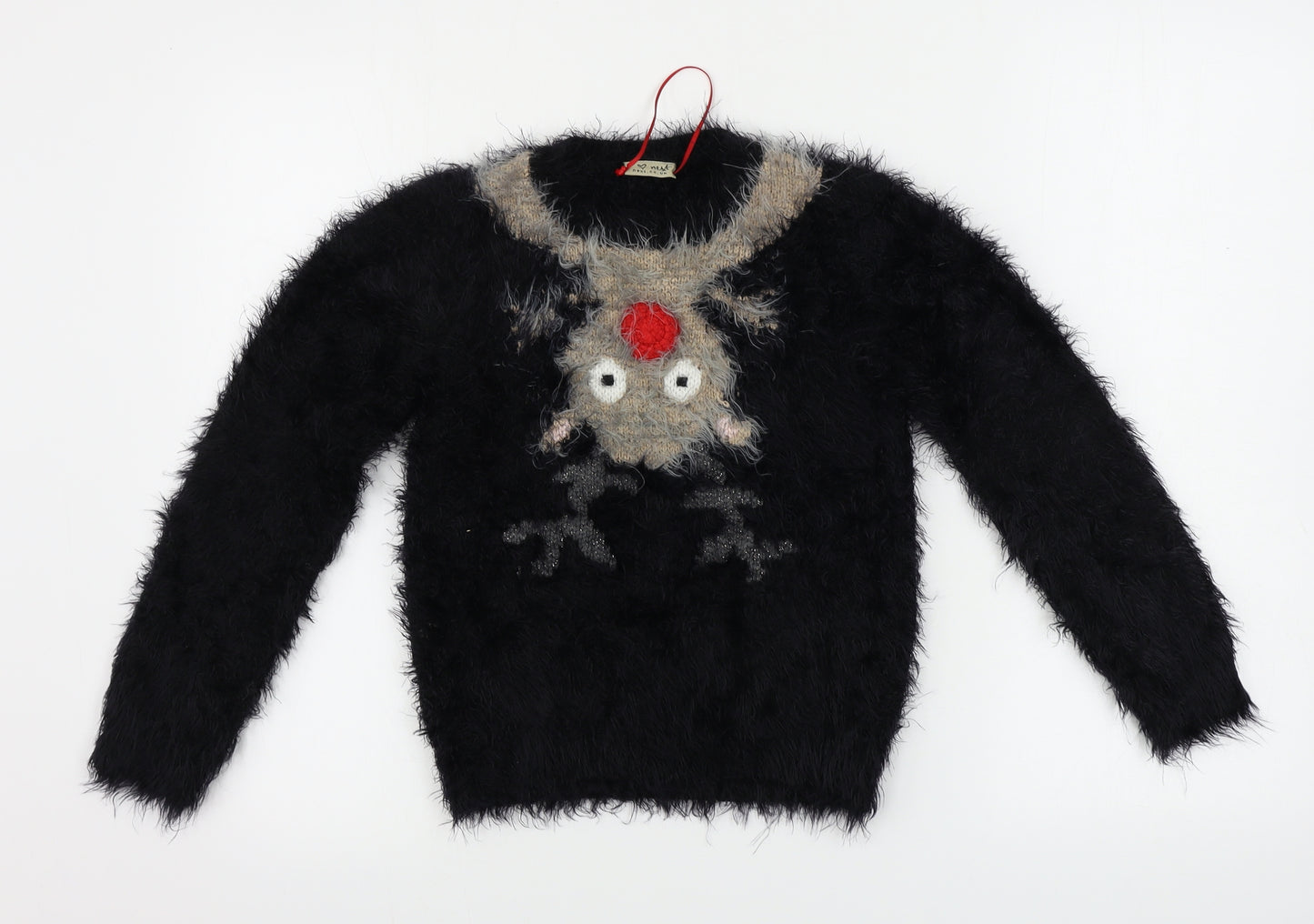 NEXT  Girls Black   Pullover Jumper Size 12 Years  - Christmas Jumper