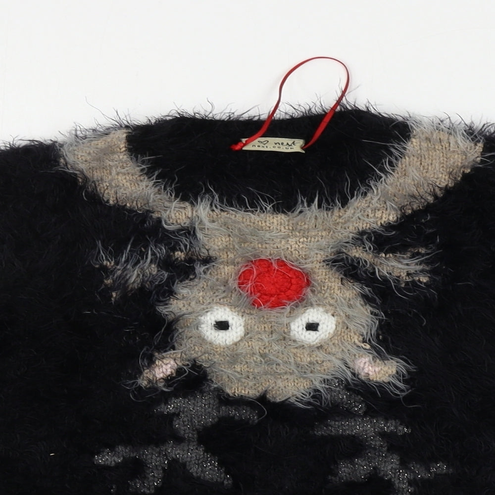 NEXT  Girls Black   Pullover Jumper Size 12 Years  - Christmas Jumper