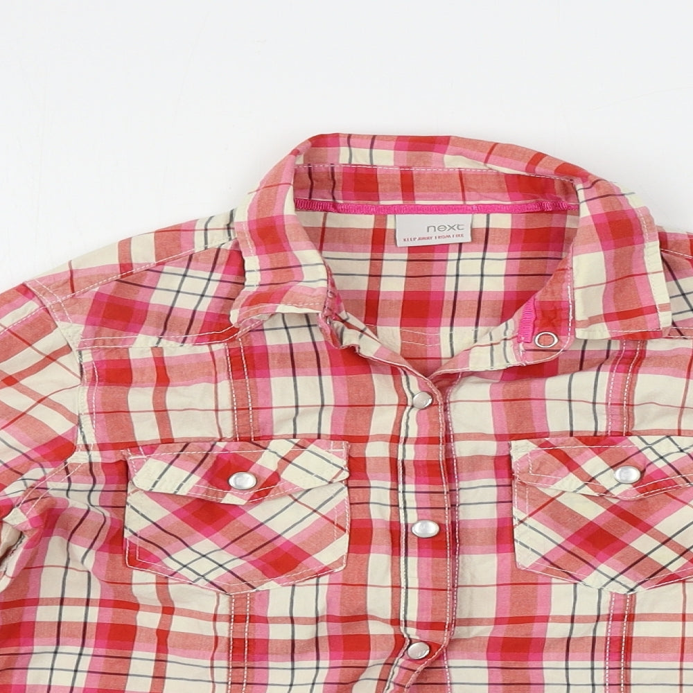 NEXT  Girls Pink Check  Basic Button-Up Size 10-11 Years