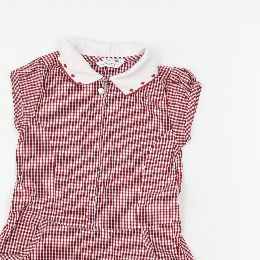 Marks and Spencer  Girls Red Check  A-Line  Size 3-4 Years