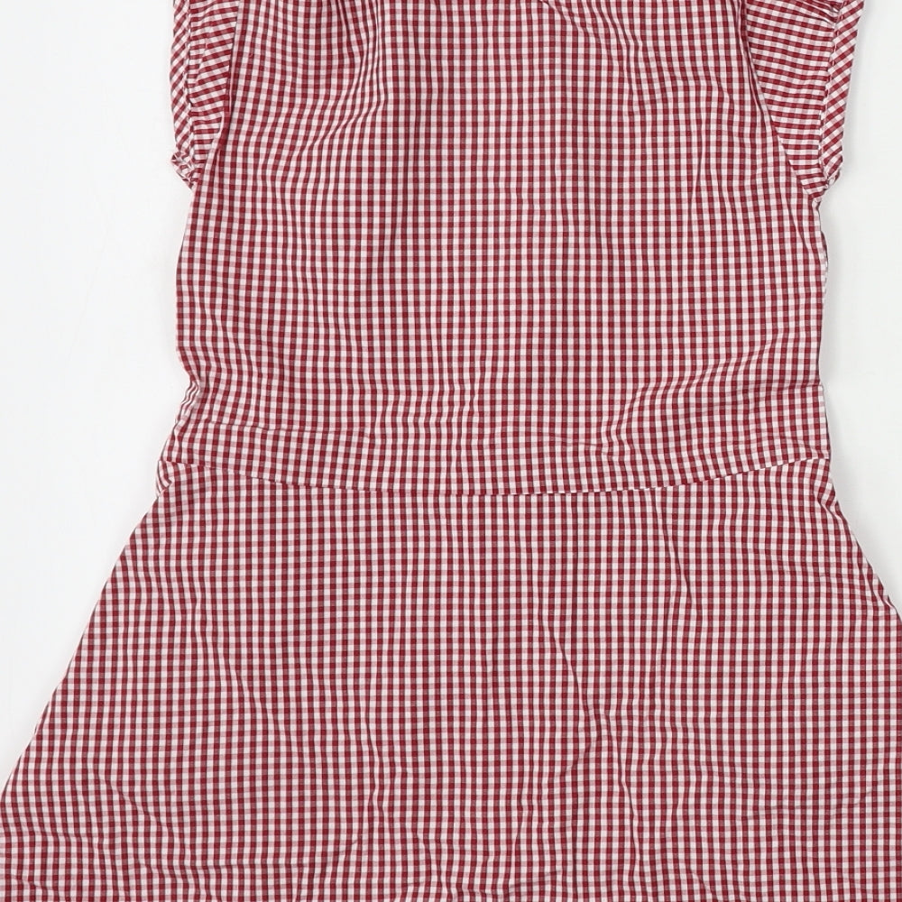Marks and Spencer  Girls Red Check  A-Line  Size 3-4 Years