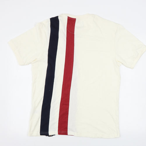 Trojan Mens Beige Striped   T-Shirt Size L