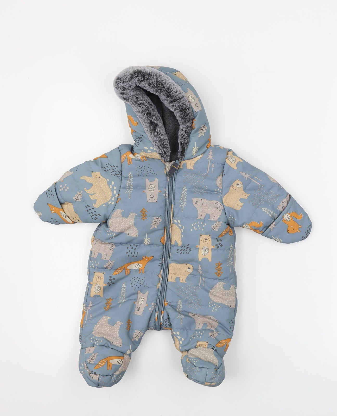 Nutmeg  Boys Grey   Coverall One-Piece Size Newborn