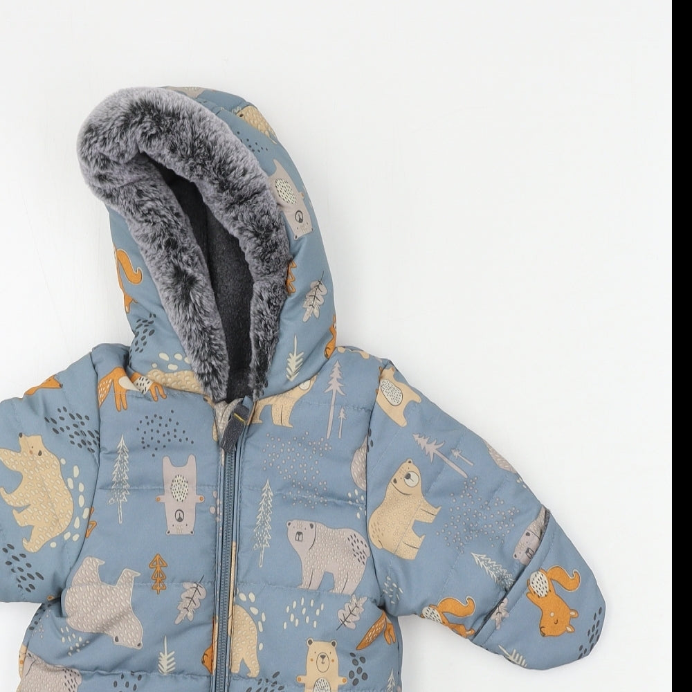 Nutmeg  Boys Grey   Coverall One-Piece Size Newborn