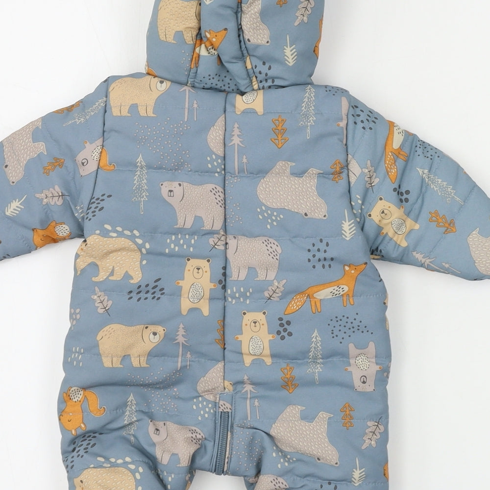 Nutmeg  Boys Grey   Coverall One-Piece Size Newborn