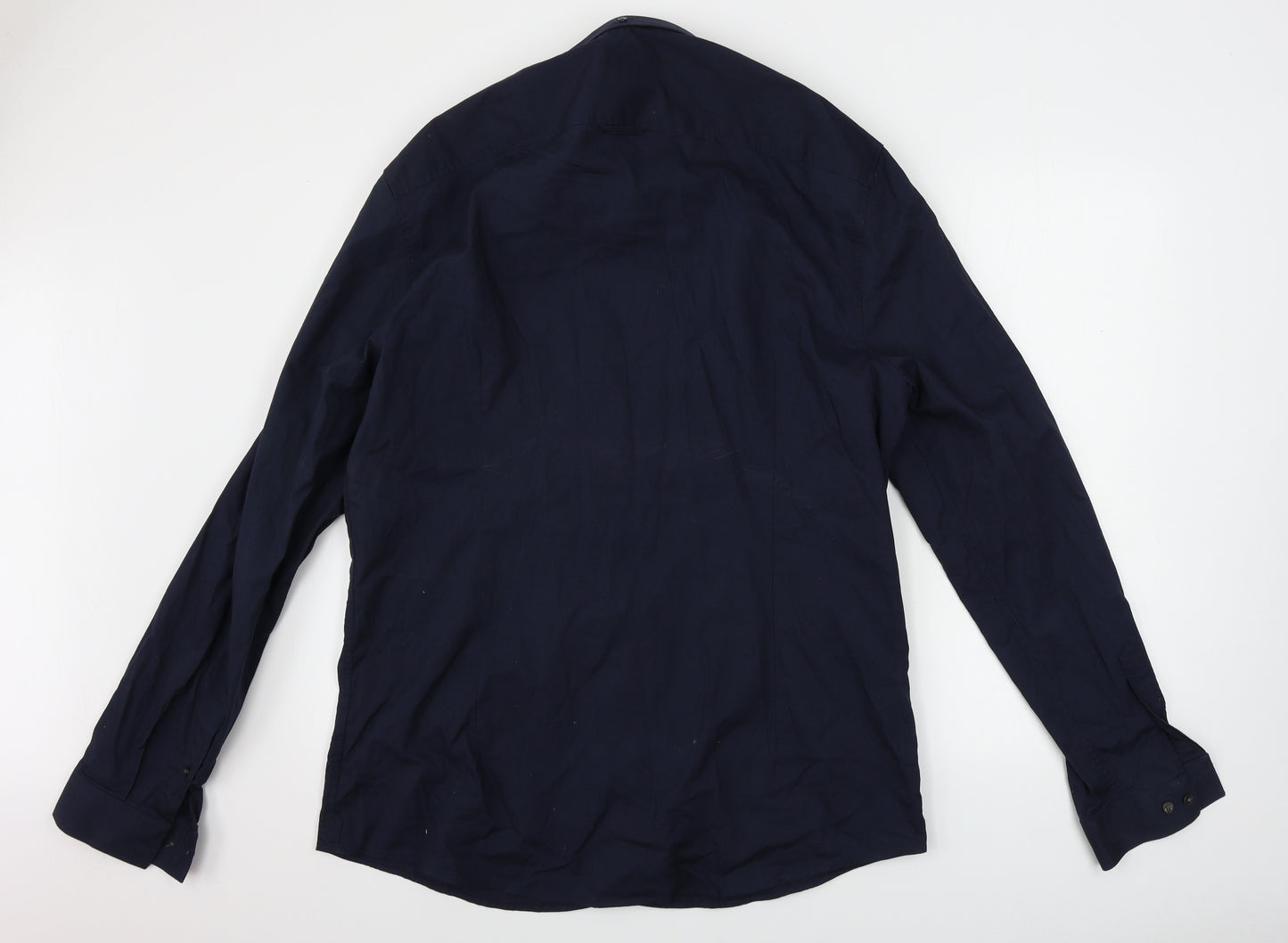 River Island  Mens Blue    Dress Shirt Size XL