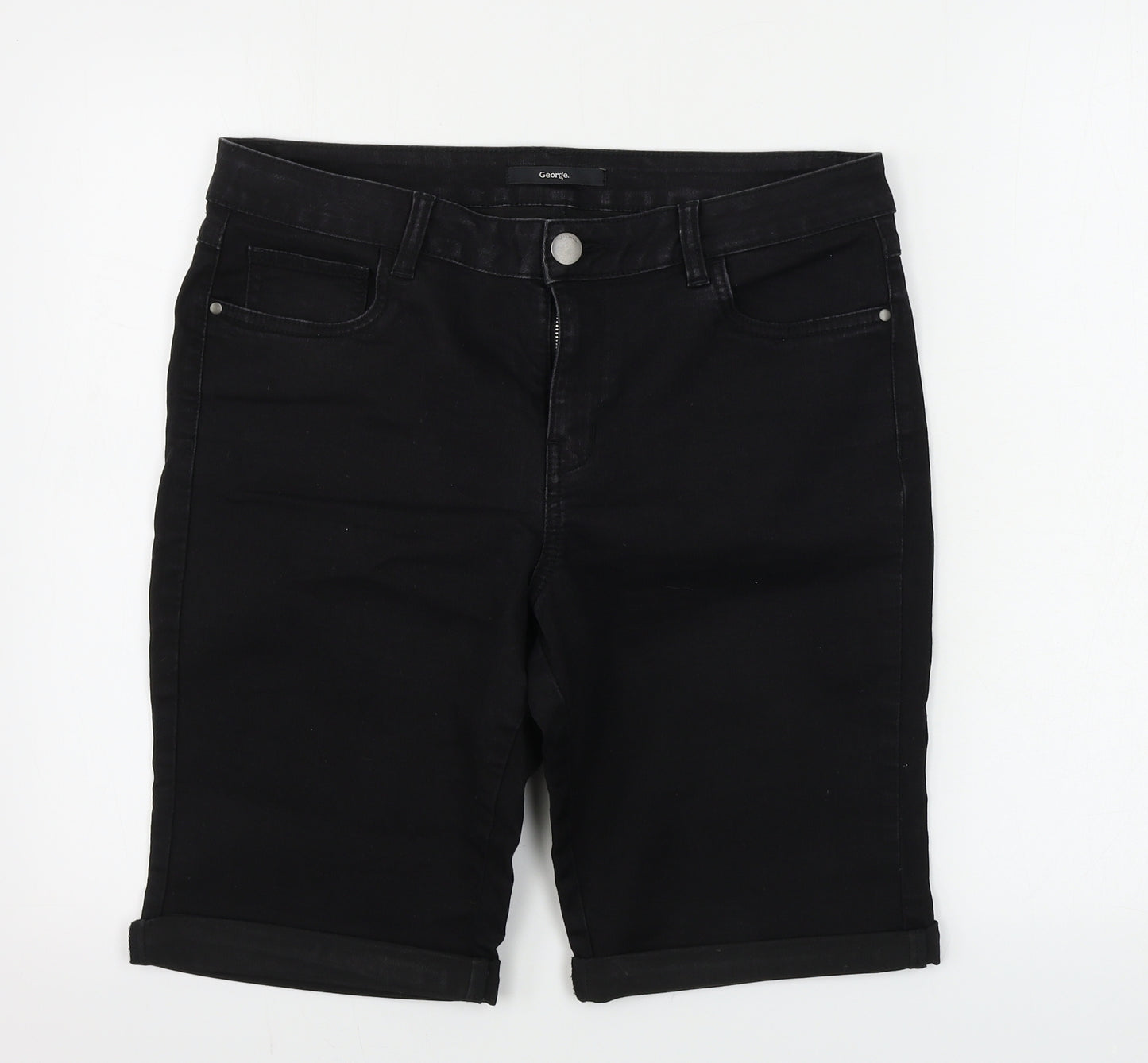 George  Womens Black   Chino Shorts Size 14