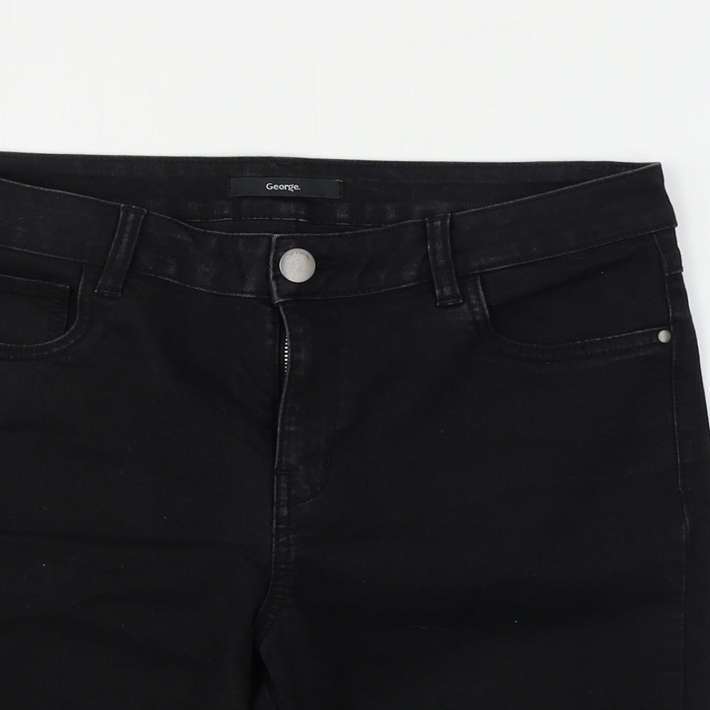 George  Womens Black   Chino Shorts Size 14