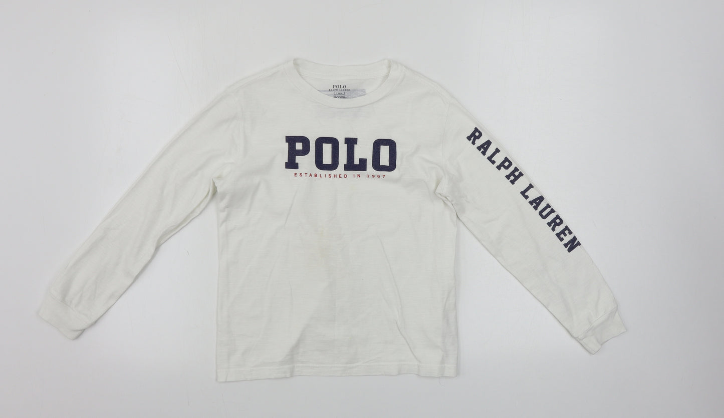Ralph Lauren  Boys White   Basic T-Shirt Size 7 Years