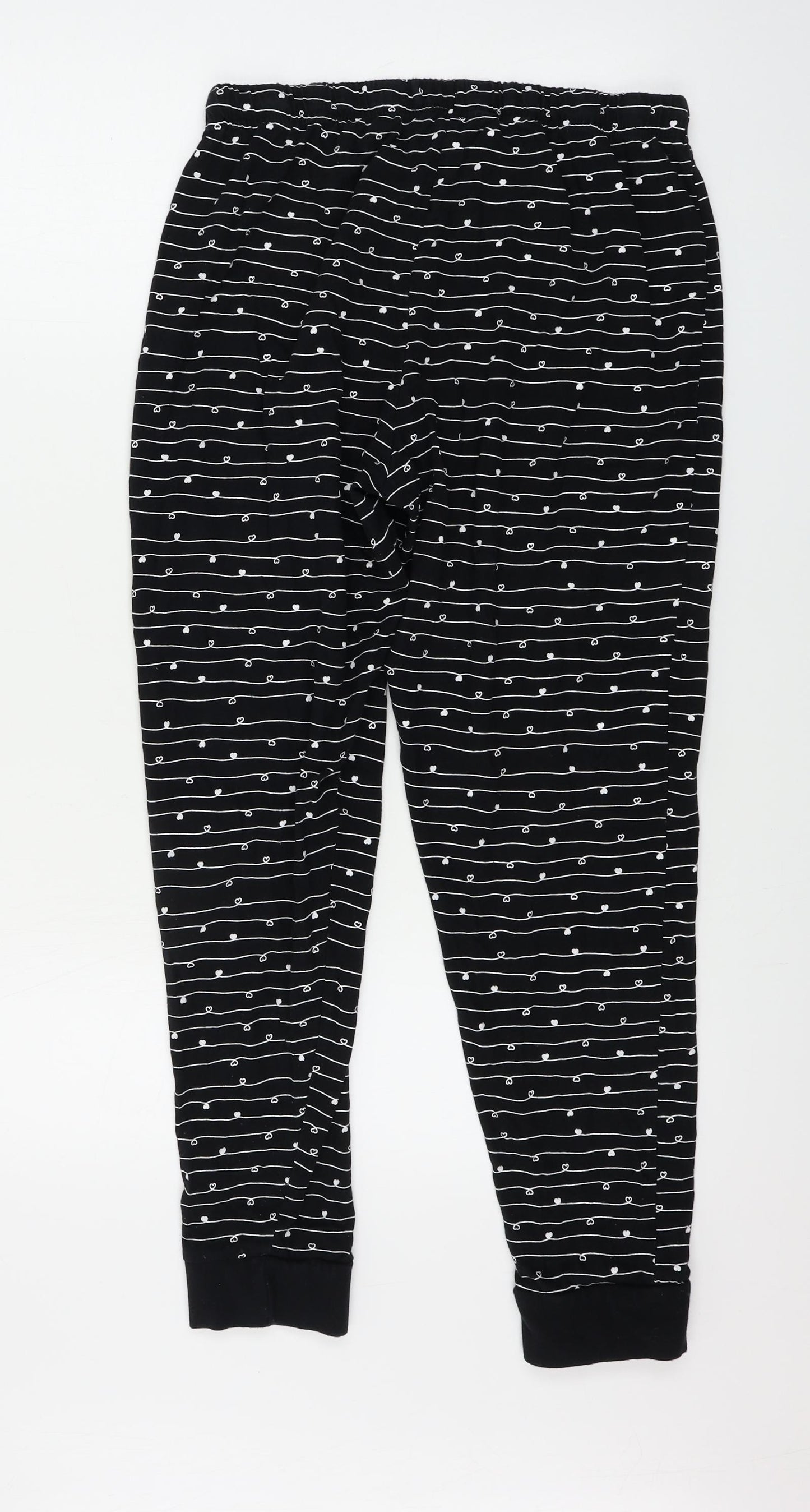 Nutmeg  Womens Black Striped  Trousers  Size 12 L24 in