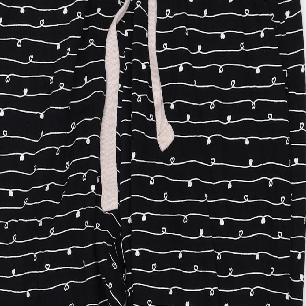 Nutmeg  Womens Black Striped  Trousers  Size 12 L24 in