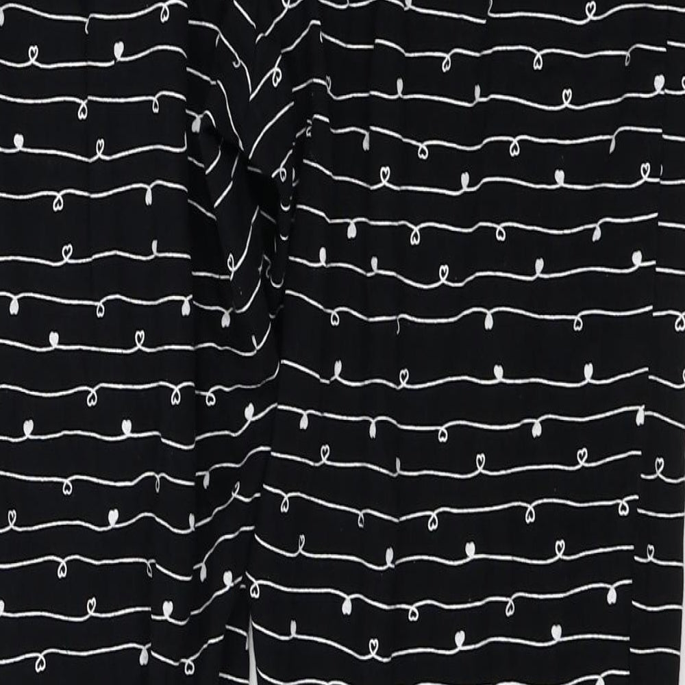 Nutmeg  Womens Black Striped  Trousers  Size 12 L24 in