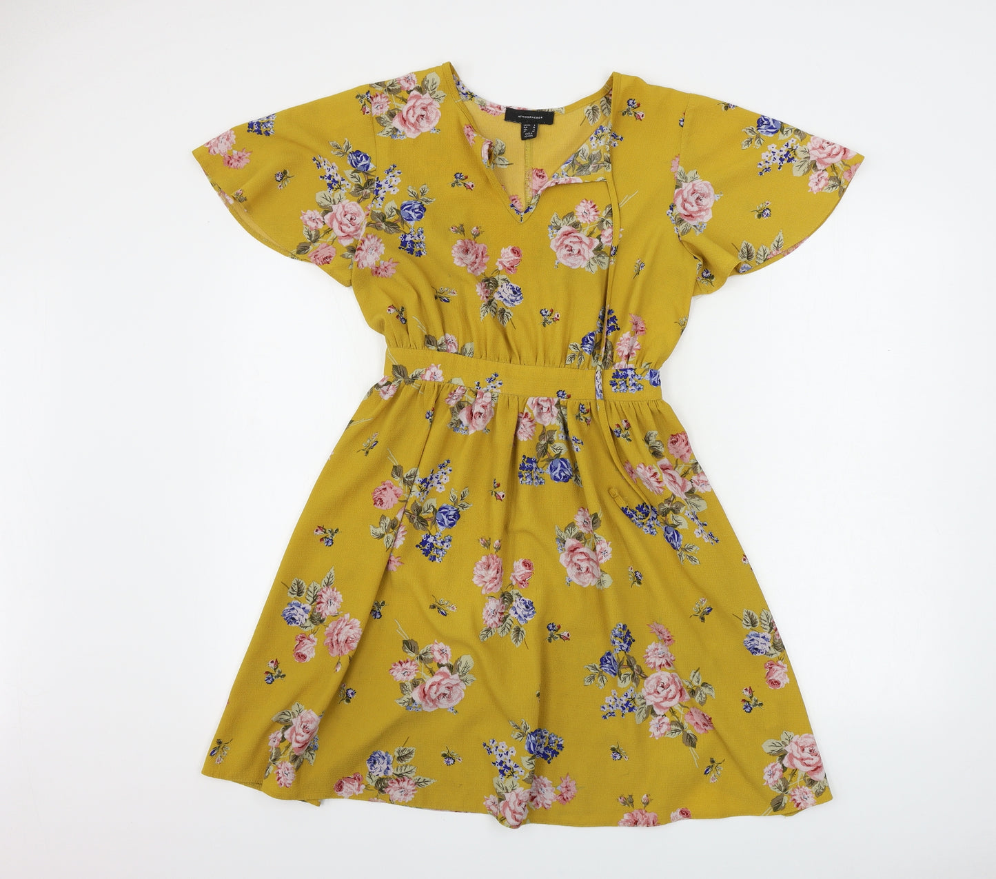 Atmosphere  Womens Yellow Floral  A-Line  Size 8