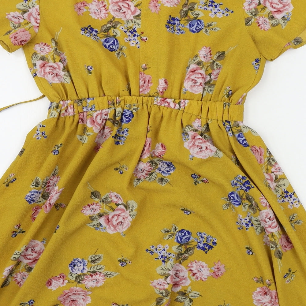Atmosphere  Womens Yellow Floral  A-Line  Size 8