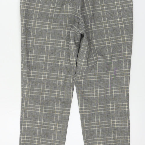 H&M  Womens Beige Check  Trousers  Size 6 L25 in