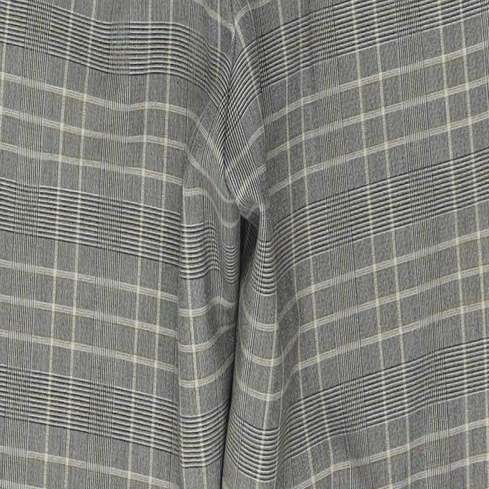 H&M  Womens Beige Check  Trousers  Size 6 L25 in