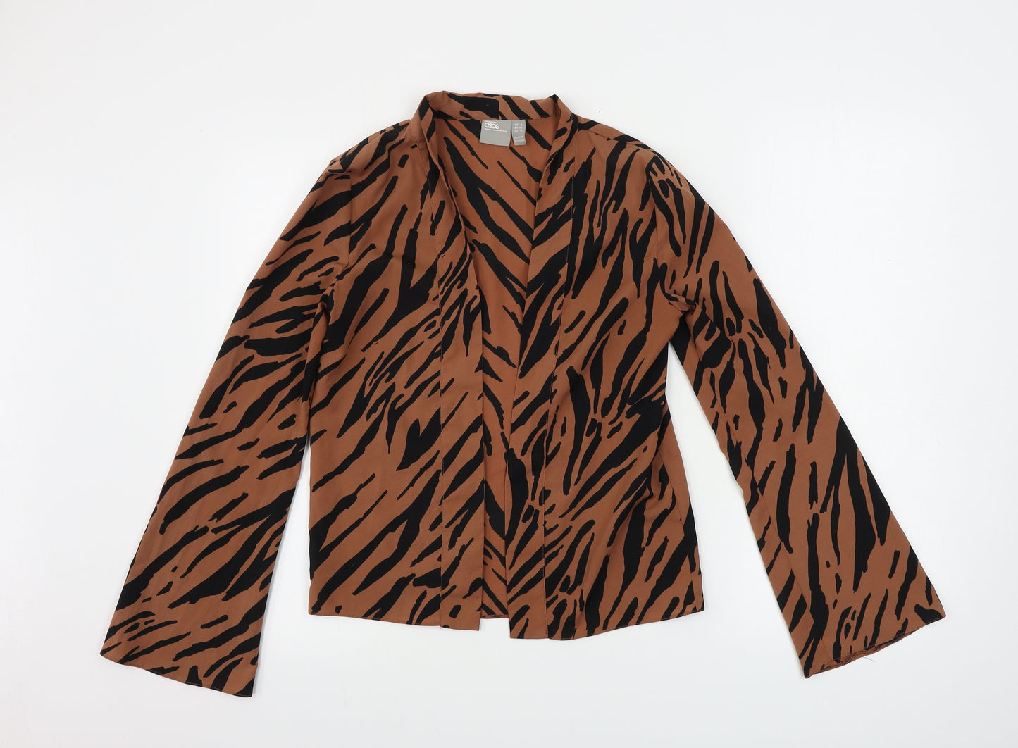 ASOS  Womens Brown Animal Print  Cardigan Jumper Size 4