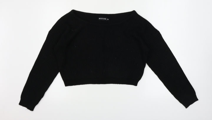PRETTYLITTLETHING Womens Black   Pullover Jumper Size M