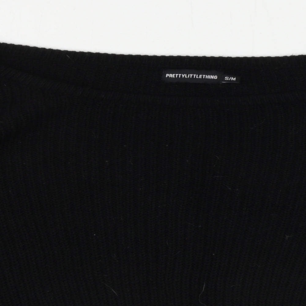 PRETTYLITTLETHING Womens Black   Pullover Jumper Size M