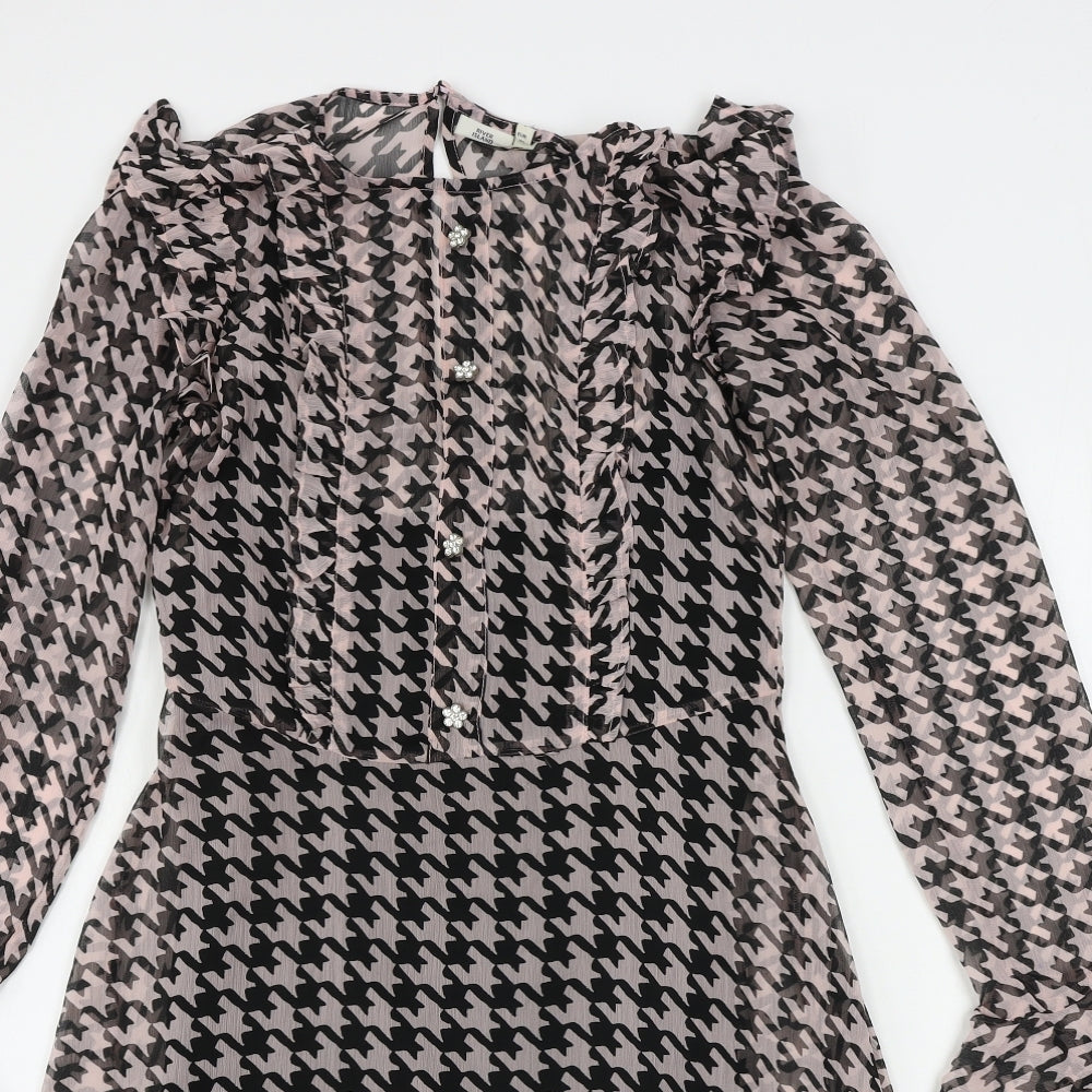 River Island  Womens Pink Geometric  A-Line  Size 6