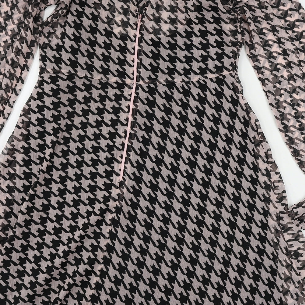 River Island  Womens Pink Geometric  A-Line  Size 6