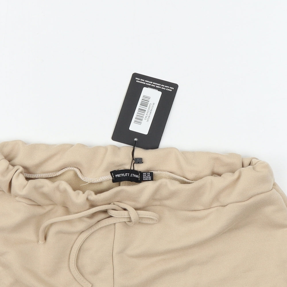 PRETTYLITTLETHING Womens Pink   Sweat Shorts Size 14