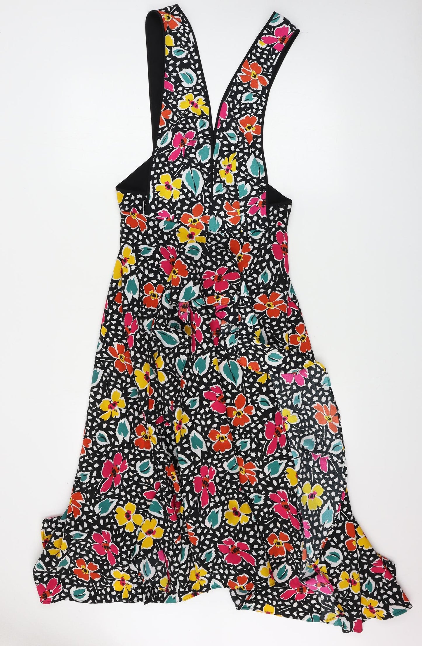 Topshop  Womens Black Floral  A-Line  Size 14