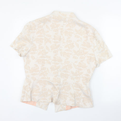 Gardenia Womens Pink Floral  Basic Blouse Size M
