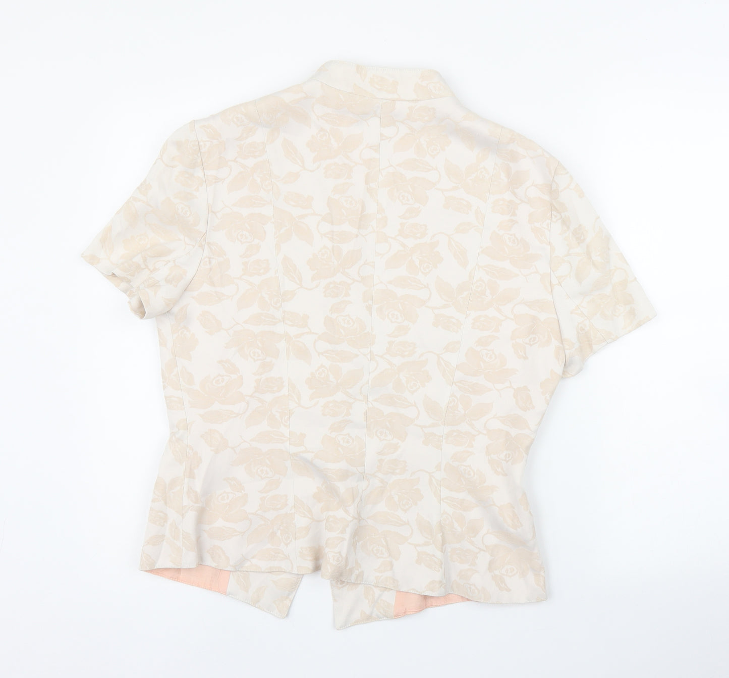 Gardenia Womens Pink Floral  Basic Blouse Size M