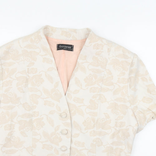 Gardenia Womens Pink Floral  Basic Blouse Size M