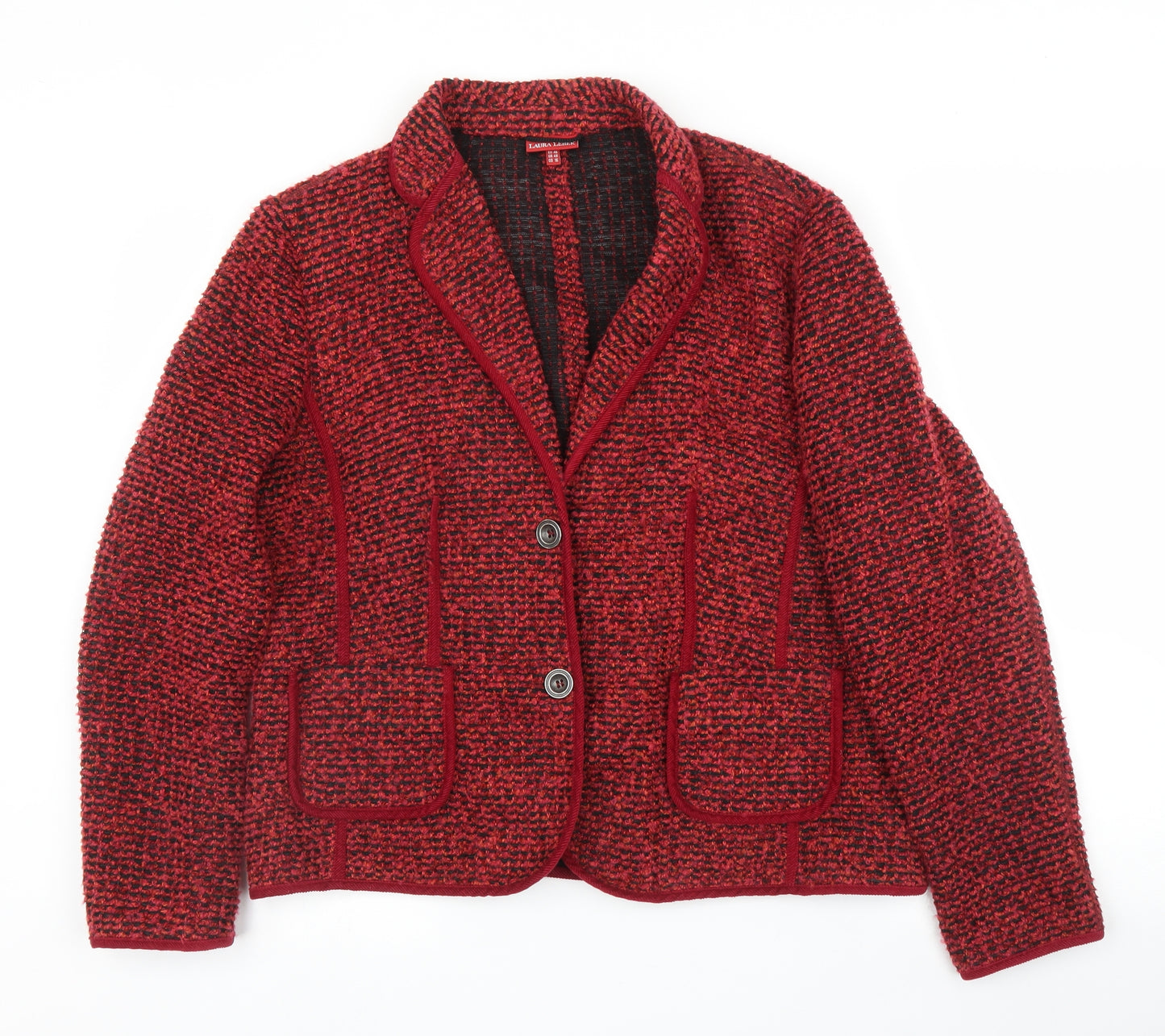 Laura Lebek Womens Red   Jacket Blazer Size 16