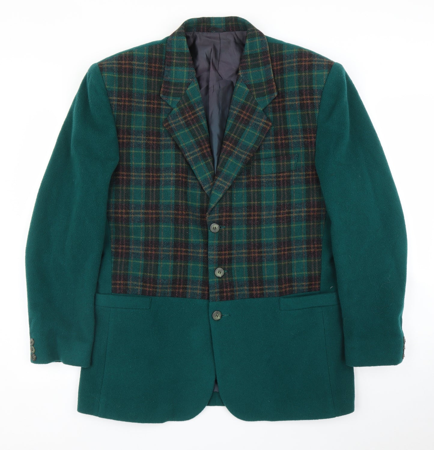 CIA Womens Green Plaid  Overcoat Coatigan Size 22