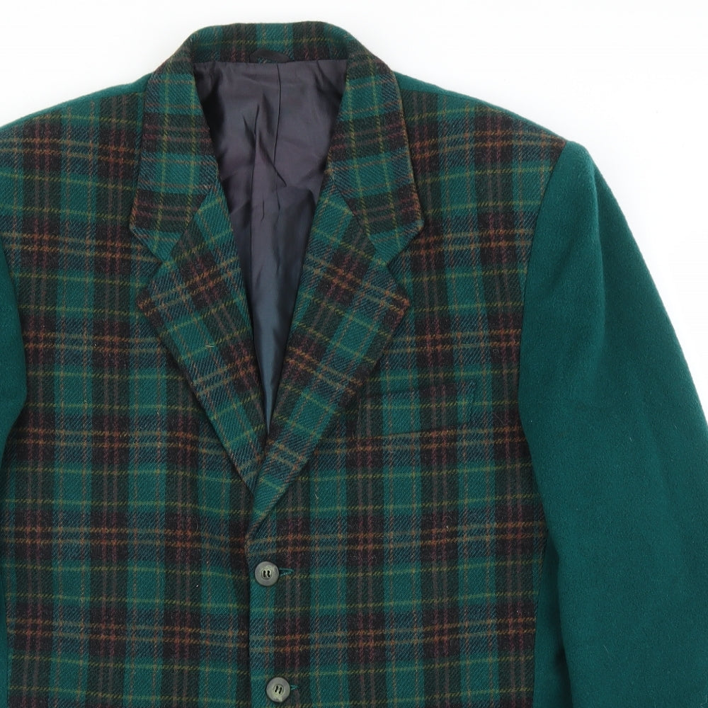 CIA Womens Green Plaid  Overcoat Coatigan Size 22