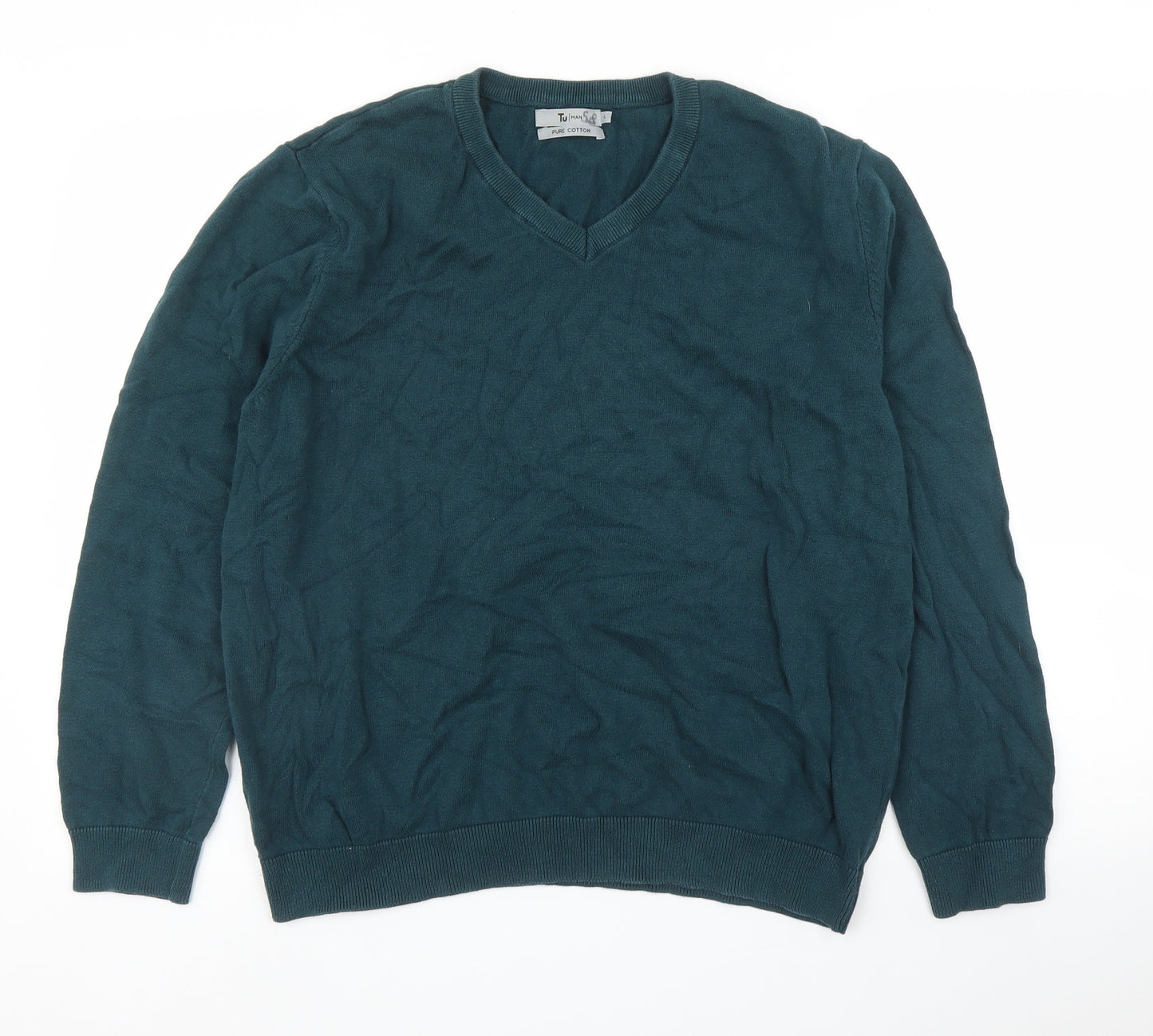 TU Mens Green   Pullover Jumper Size L