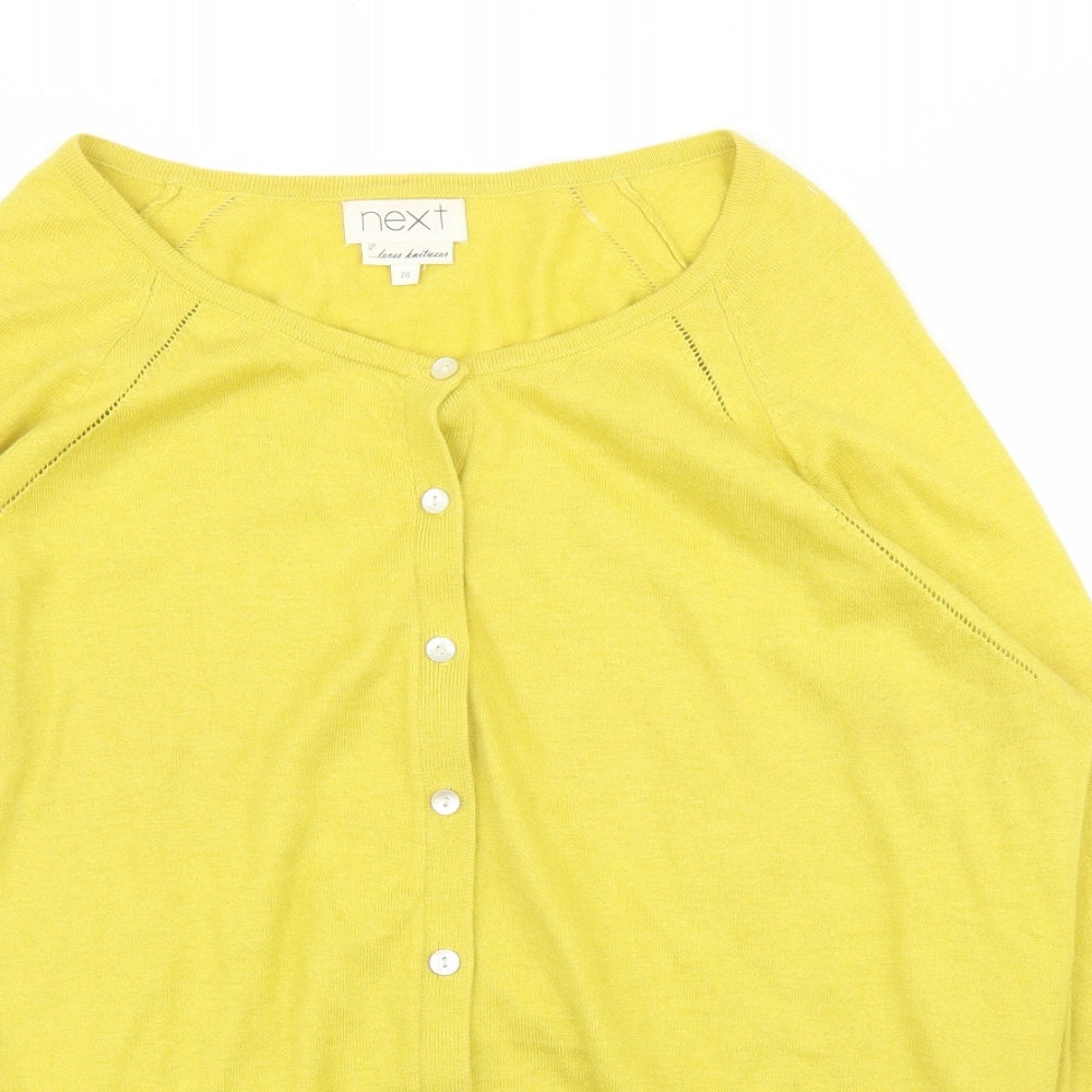 NEXT Womens Yellow   Cardigan Jumper Size 20