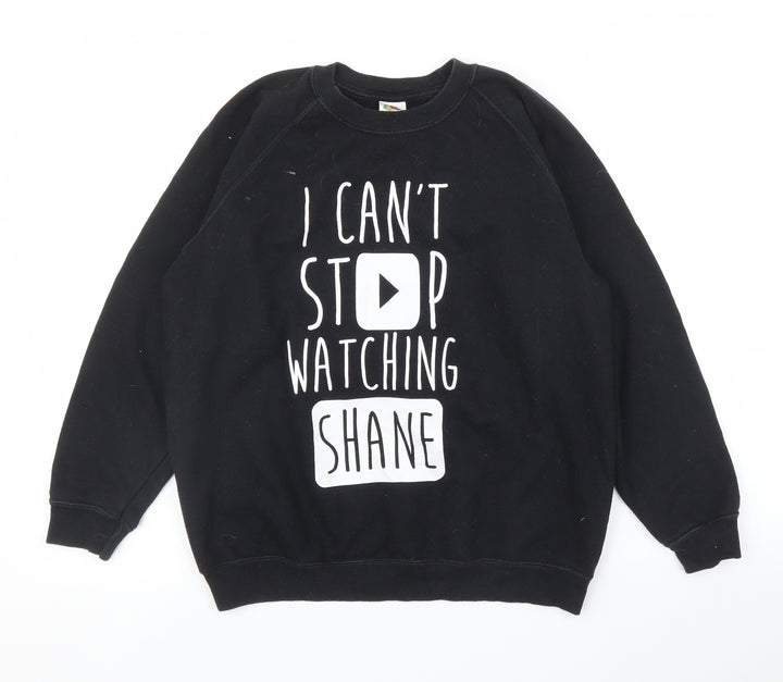 Fruit of the Loom Girls Black Pullover Jumper Size 12-13 Years