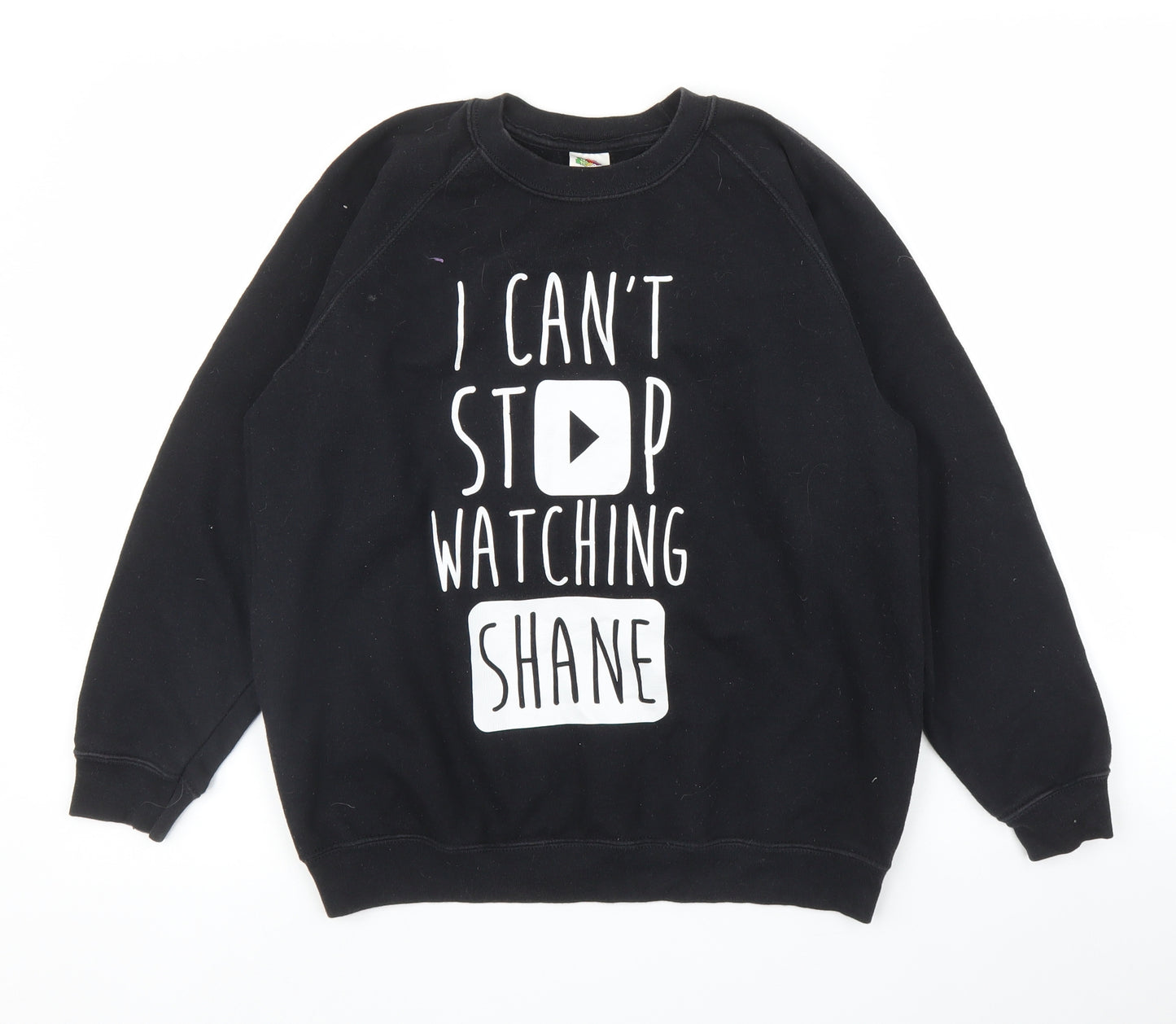Fruit of the Loom Girls Black   Pullover Jumper Size 12-13 Years