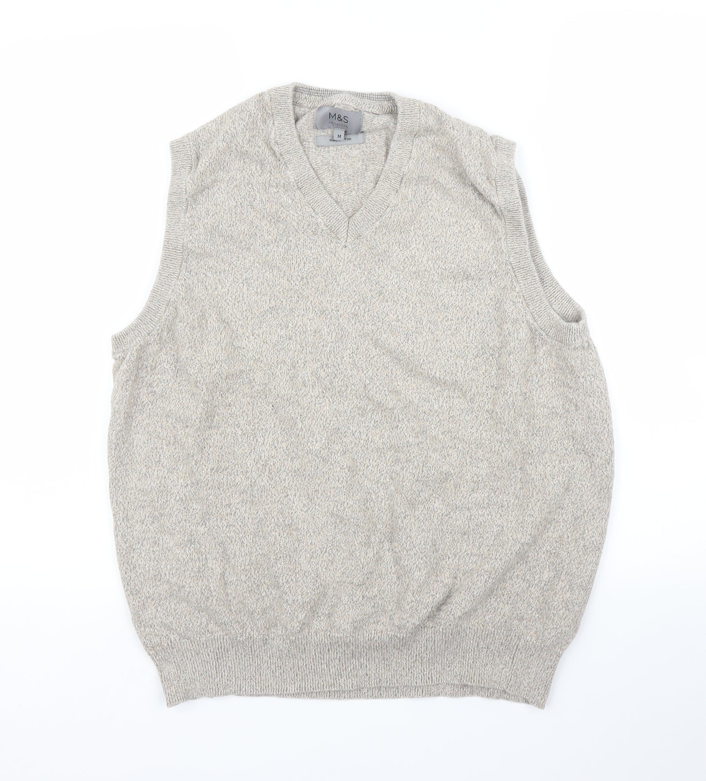 M&S Mens Beige   Vest Jumper Size M