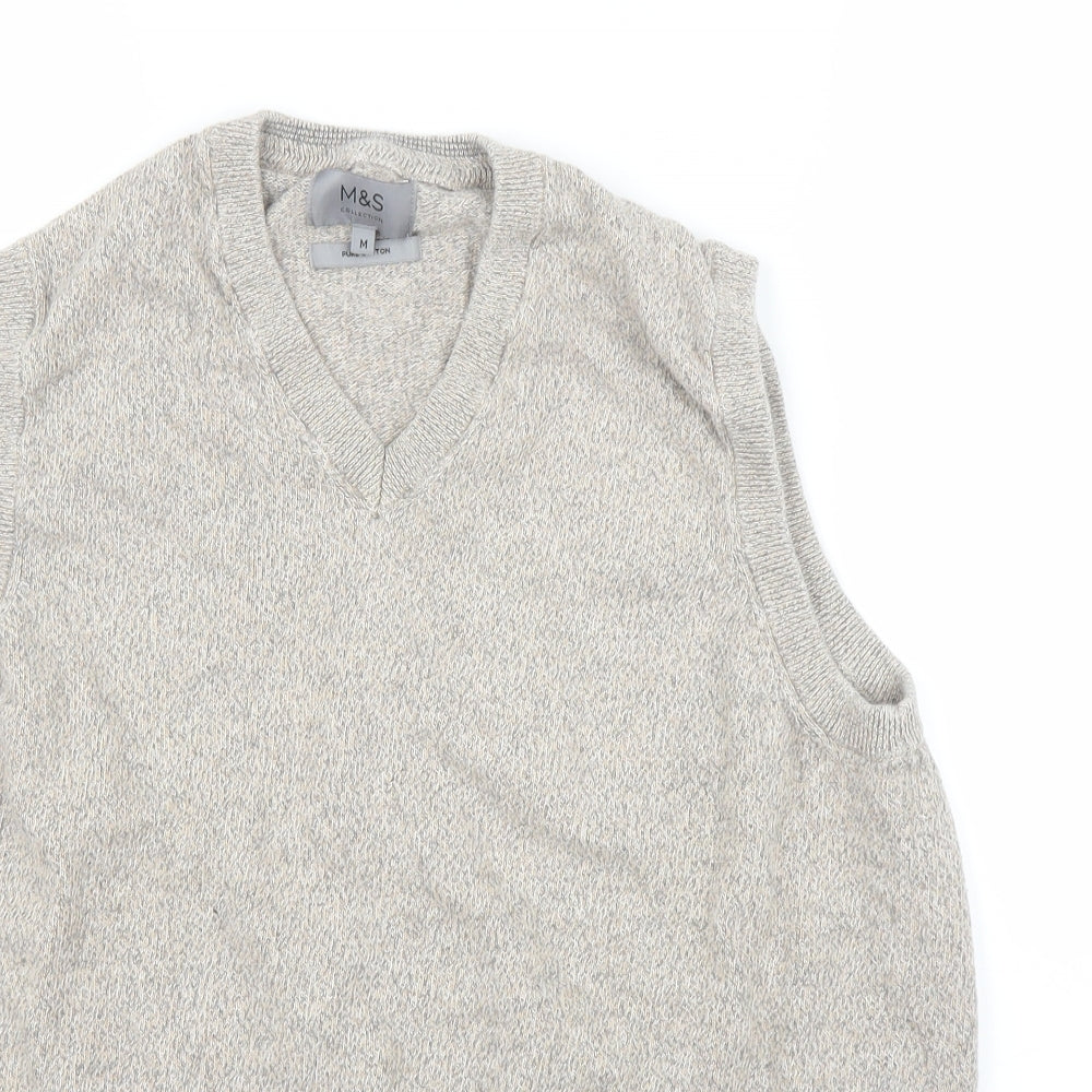 M&S Mens Beige   Vest Jumper Size M