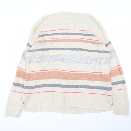 White Stuff Womens Beige Striped  Pullover Jumper Size 16