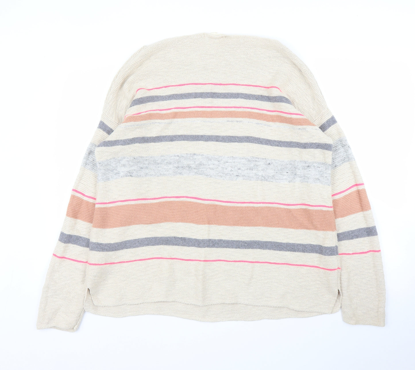 White Stuff Womens Beige Striped  Pullover Jumper Size 16