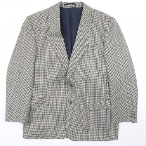 Burton Mens Beige Houndstooth  Jacket Suit Jacket Size 40