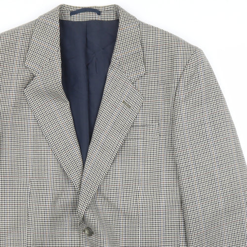 Burton Mens Beige Houndstooth  Jacket Suit Jacket Size 40