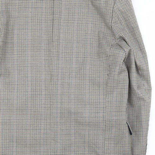 Burton Mens Beige Houndstooth  Jacket Suit Jacket Size 40