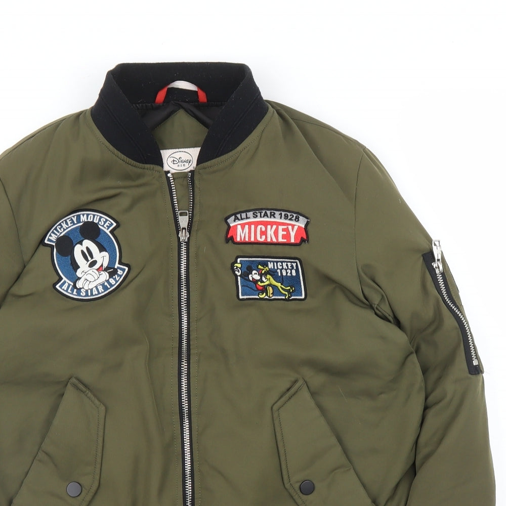 Disney Girls Green   Bomber Jacket Coat Size 13 Years