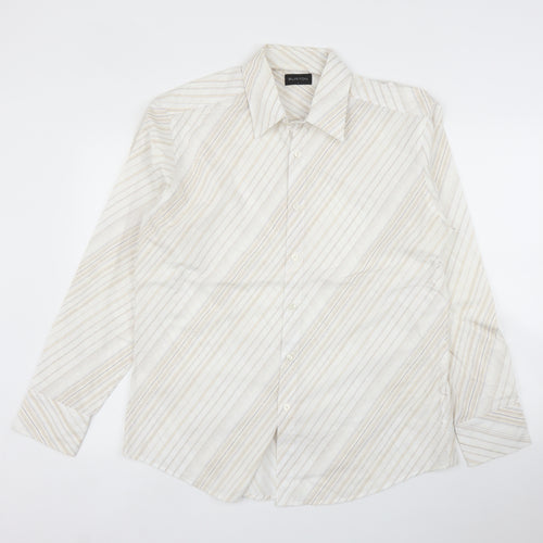 Burton Mens Beige Striped   Button-Up Size L