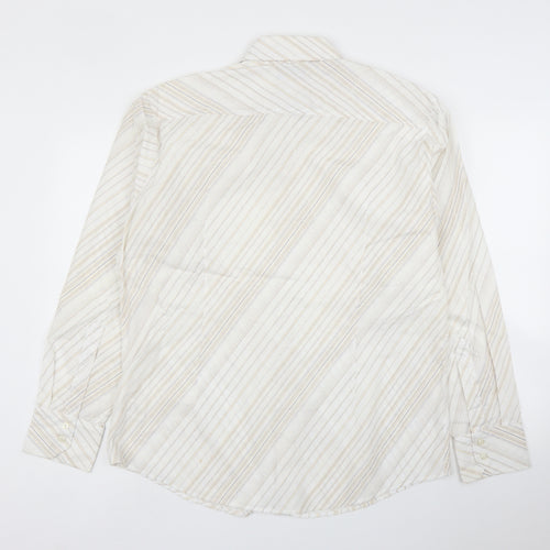 Burton Mens Beige Striped   Button-Up Size L